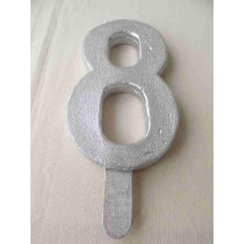 Giant Candle 13cm nº8 - Silver