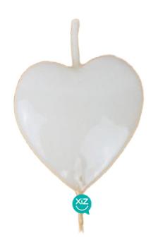 6cm Heart Candle - White VelasMasRoses