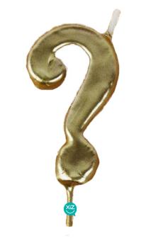 6cm Question Mark Candle - Gold