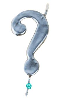 6cm Question Mark Candle - Silver