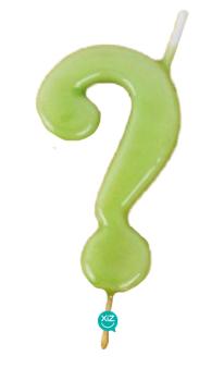 6cm Question Mark Candle - Lime Green