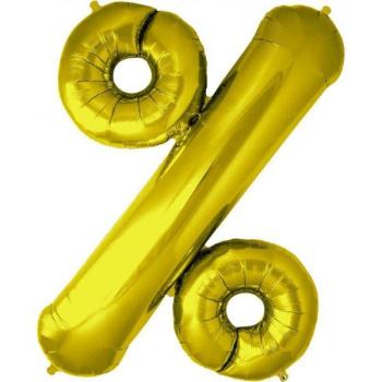 34" Foil Balloon Percentage Sign - Gold