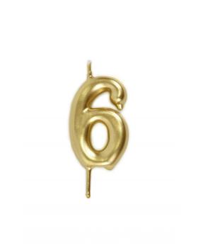Candle 6cm nº6 - Gold