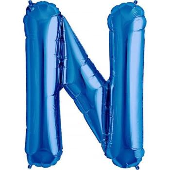 34" Letter N Foil Balloon - Blue