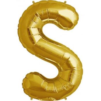 34" Letter S Foil Balloon - Gold NorthStar