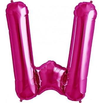 34" Letter W Foil Balloon - Pink NorthStar
