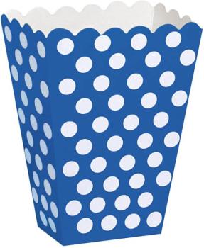 Polka Dot Popcorn Box - Medium Blue