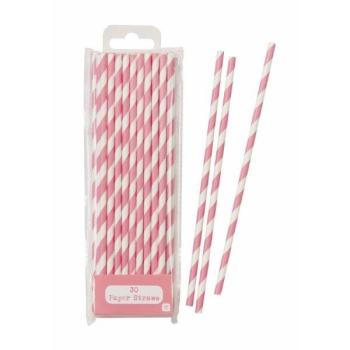 Striped Straws - Pink