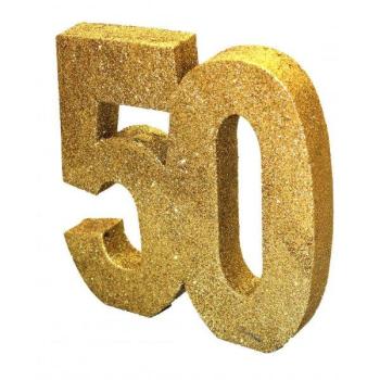 Centro de Mesa Glitter Gold - 50 Anniversary House