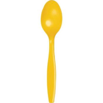 Set of 24 dessert spoons - Tan Yellow Creative Converting