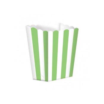 5 Bags of Striped Popcorn - Lime Green Amscan