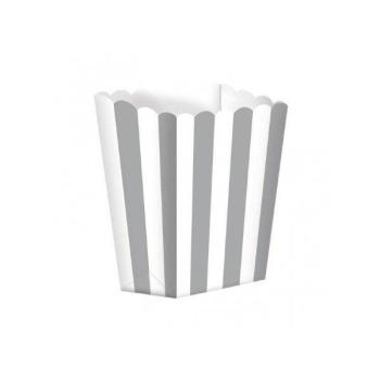 5 Bags of Striped Popcorn - Silver