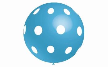90 cm Balloon Printed "Polka Dots" - Sky Blue