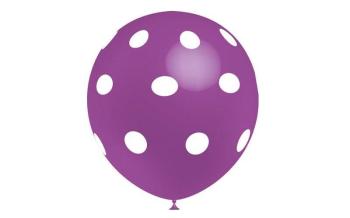 Bag of 10 "Polka Dots" Printed Balloons - Lilac