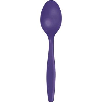 Set of 24 dessert spoons -Purple Creative Converting