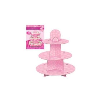 Expositor de Cupcakes Bolinhas - Rosa Bebé Unique