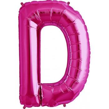 34" Letter D Foil Balloon - Pink