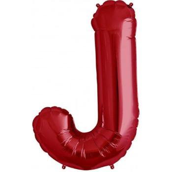 34" Letter J Foil Balloon - Red NorthStar