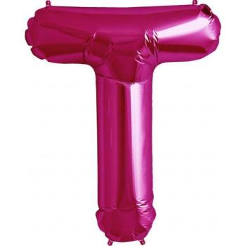 34" Letter T Foil Balloon - Pink