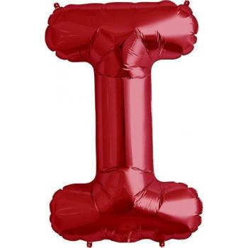 34" Letter I Foil Balloon - Red