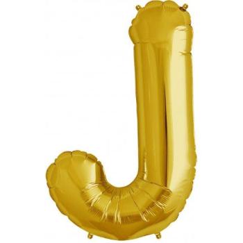 34" Letter J Foil Balloon - Gold