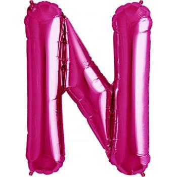 34" Letter N Foil Balloon - Pink