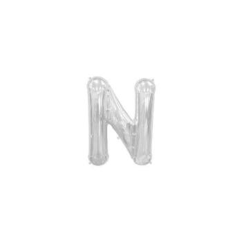 34" Letter N Foil Balloon - Silver NorthStar