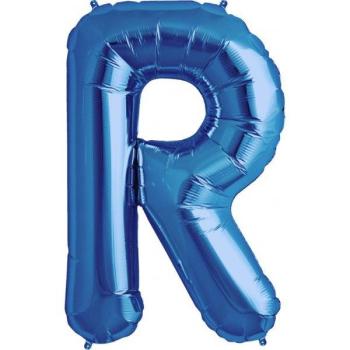 34" Letter R Foil Balloon - Blue