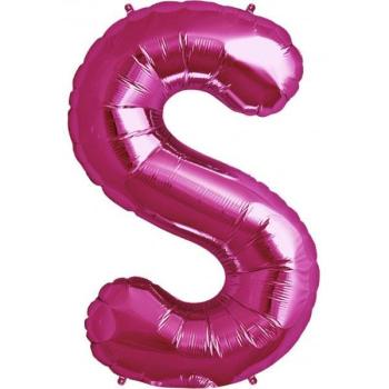 34" Letter S Foil Balloon - Pink NorthStar
