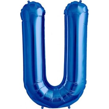 34" Letter U Foil Balloon - Blue
