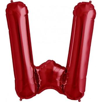34" Letter W Foil Balloon - Red NorthStar