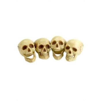 Pack of 4 skulls 16cm Smiffys