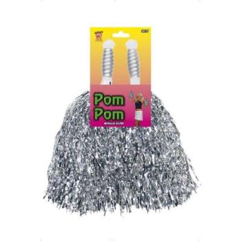 Cheerleader Pompoms - Silver Smiffys