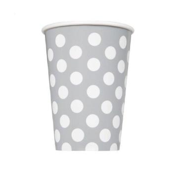 6 Silver "Dots" Cups Unique