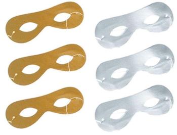 10 Cardboard Masks - Gold XiZ Party Supplies