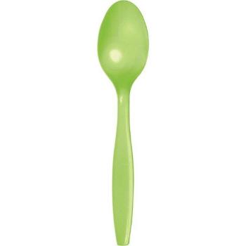 Set of 24 dessert spoons - Lime Green Creative Converting