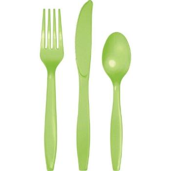 Plastic Cutlery Set - Lime Green Creative Converting