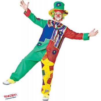 Adult Clown Carnival Costume - Size L Veneziano