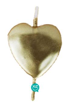 6cm Heart Candle - Gold