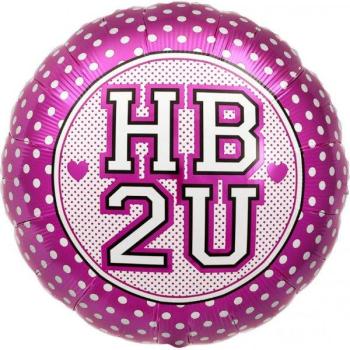 Balão Foil 18" Happy Birthday 2U Pink Dots