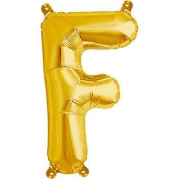 16" Letter F Foil Balloon - Gold