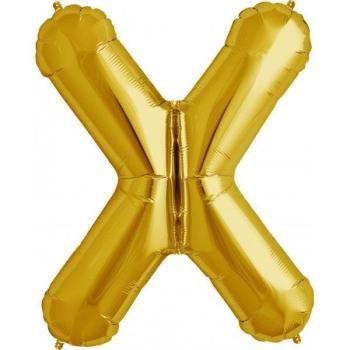 16" Letter X Foil Balloon - Gold