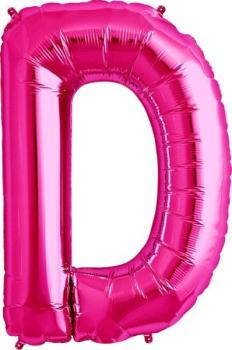 16" Letter D Foil Balloon - Pink
