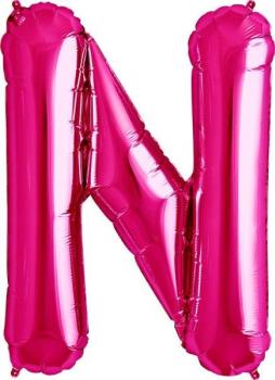 16" Letter N Foil Balloon - Pink