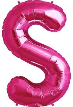 16" Letter S Foil Balloon - Pink
