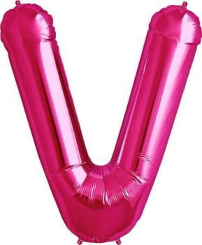 16" Letter V Foil Balloon - Pink
