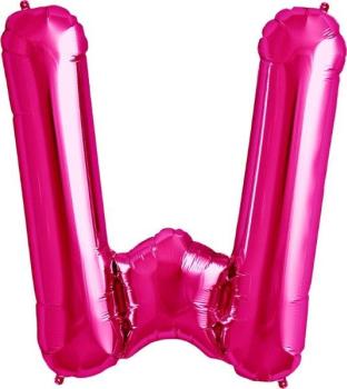16" Letter W Foil Balloon - Pink
