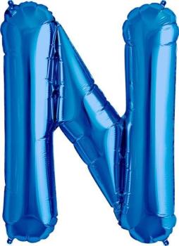 16" Letter N Foil Balloon - Blue