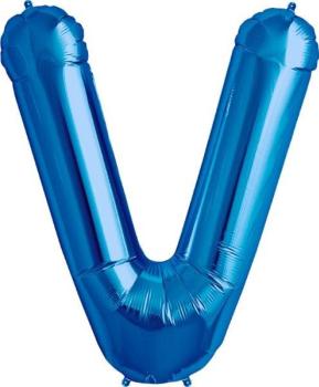 16" Letter V Foil Balloon - Blue