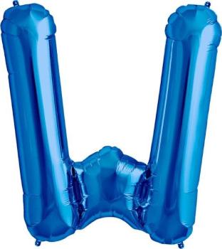 16" Letter W Foil Balloon - Blue